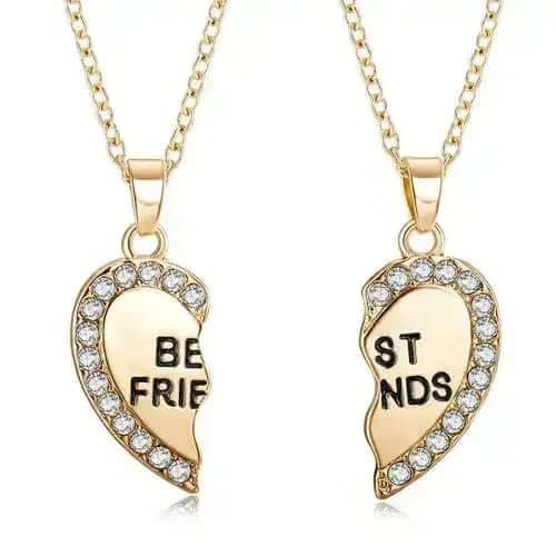 BondedHearts Custom Couple Necklaces Split Heart Set