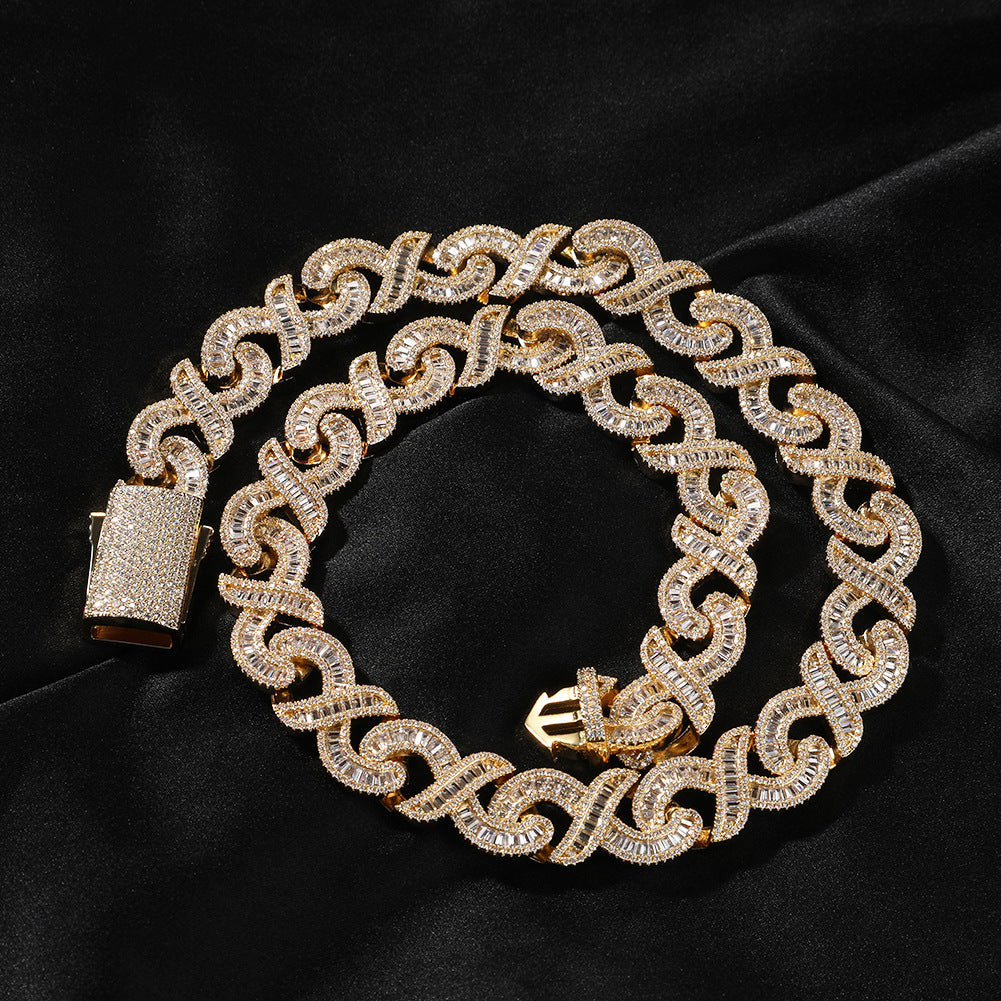 15mm Diamond Geometric Infinity Cuban Chain