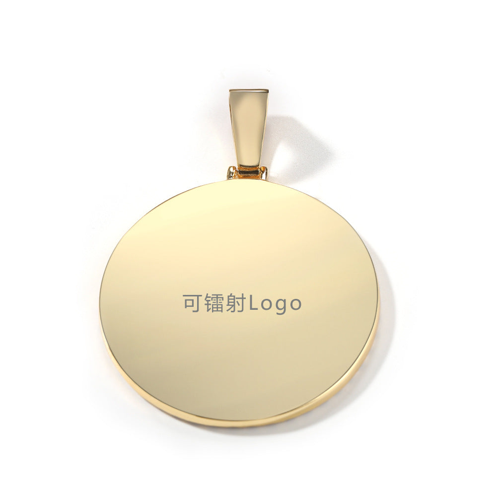 Hip Hop XL large round DIY pendant necklace