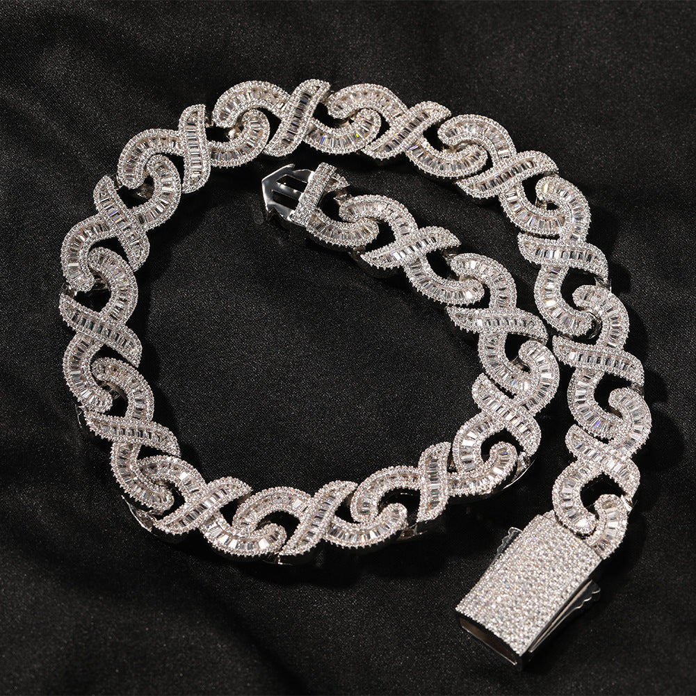 15mm Diamond Geometric Infinity Cuban Chain