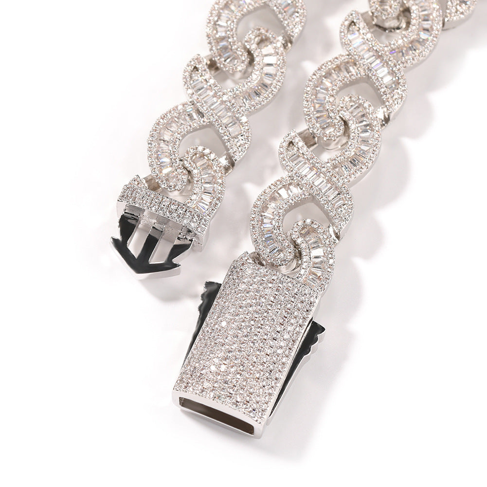 15mm Diamond Geometric Infinity Cuban Chain