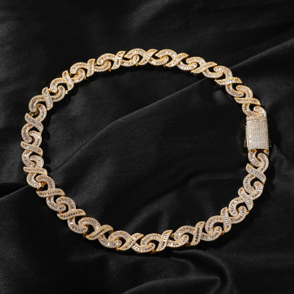 15mm Diamond Geometric Infinity Cuban Chain