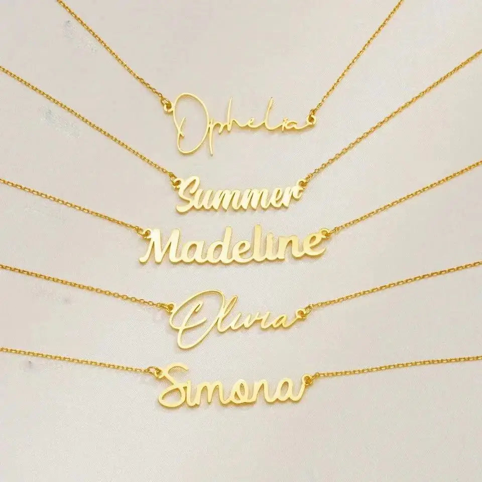 Personalized Name Letter Necklace Stainless Steel Pendant
