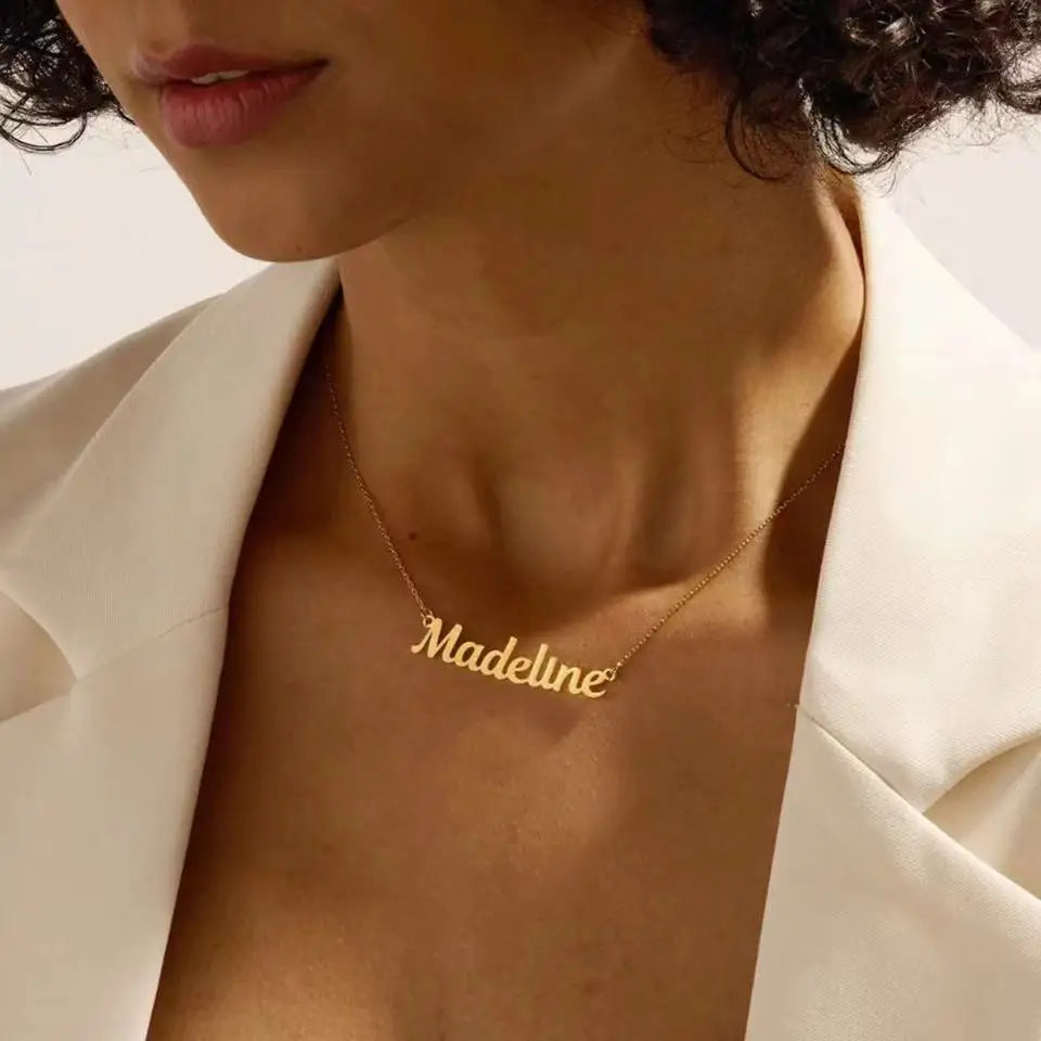 Personalized Name Letter Necklace Stainless Steel Pendant