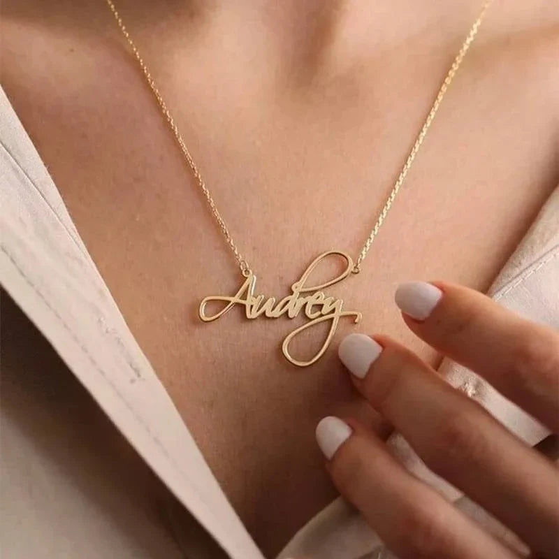 Personalized Name Letter Necklace Stainless Steel Pendant