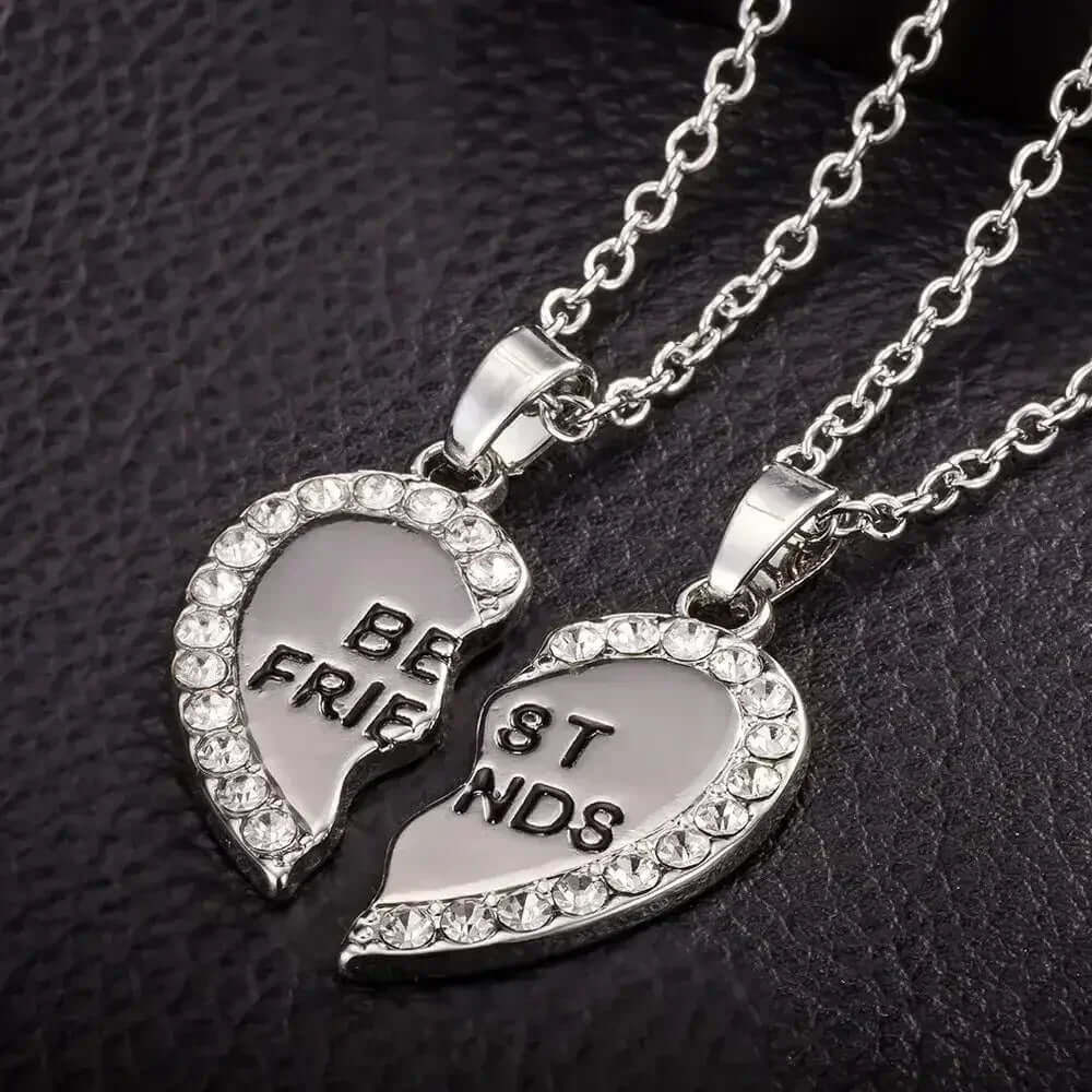 BondedHearts Custom Couple Necklaces Split Heart Set