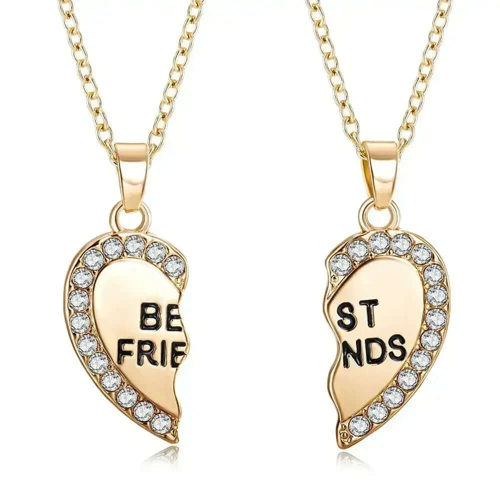 BondedHearts Custom Couple Necklaces Split Heart Set